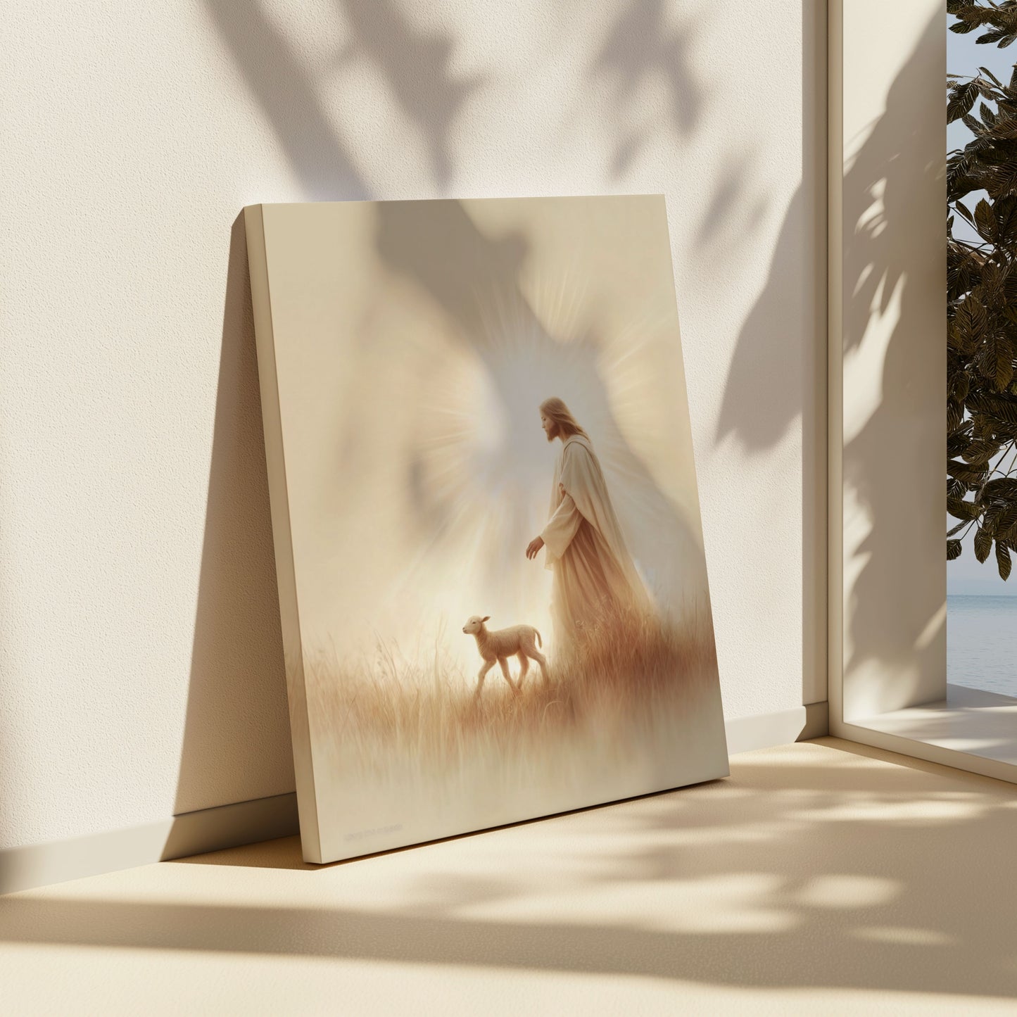 Jesus and the Lamb - Canvas