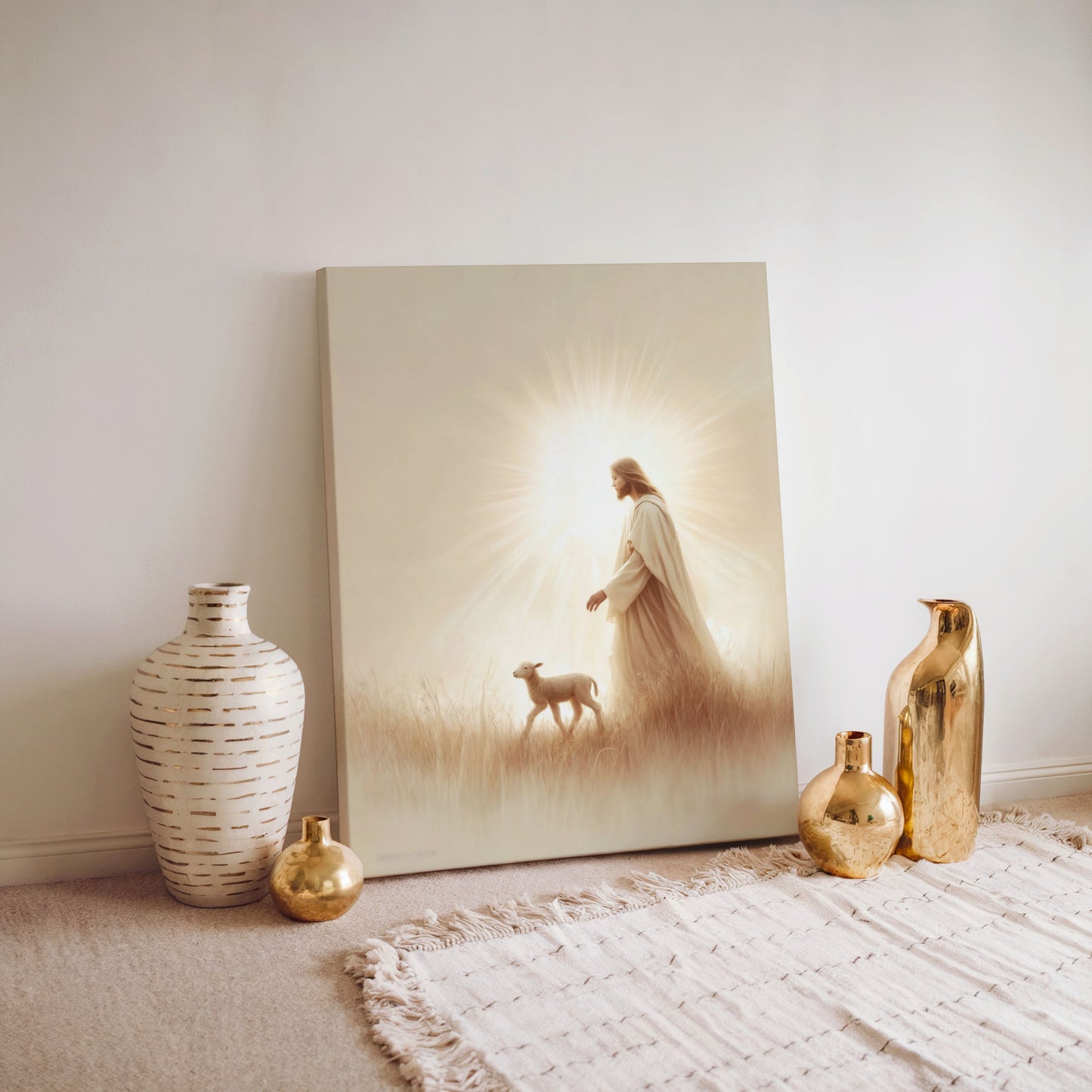 Jesus and the Lamb - Canvas