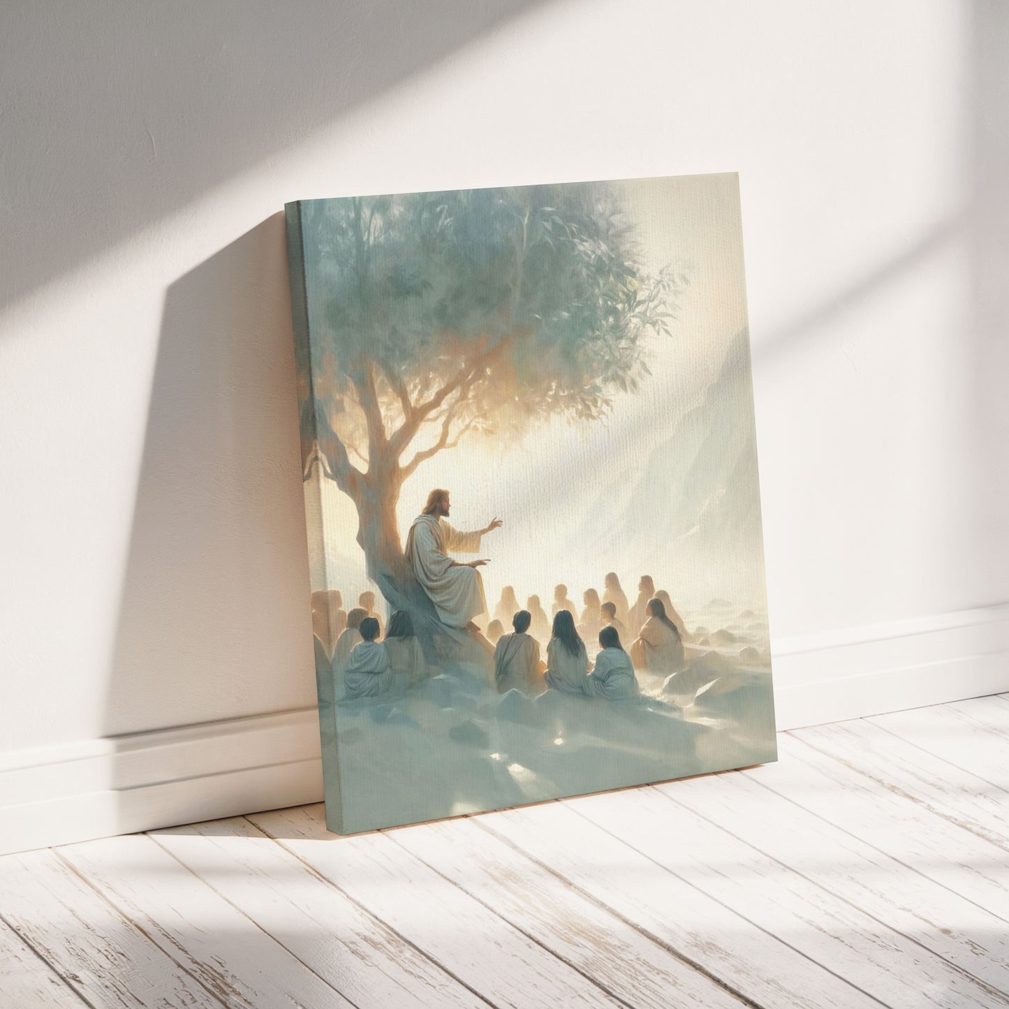 Jesus Teaching Kids - Canvas