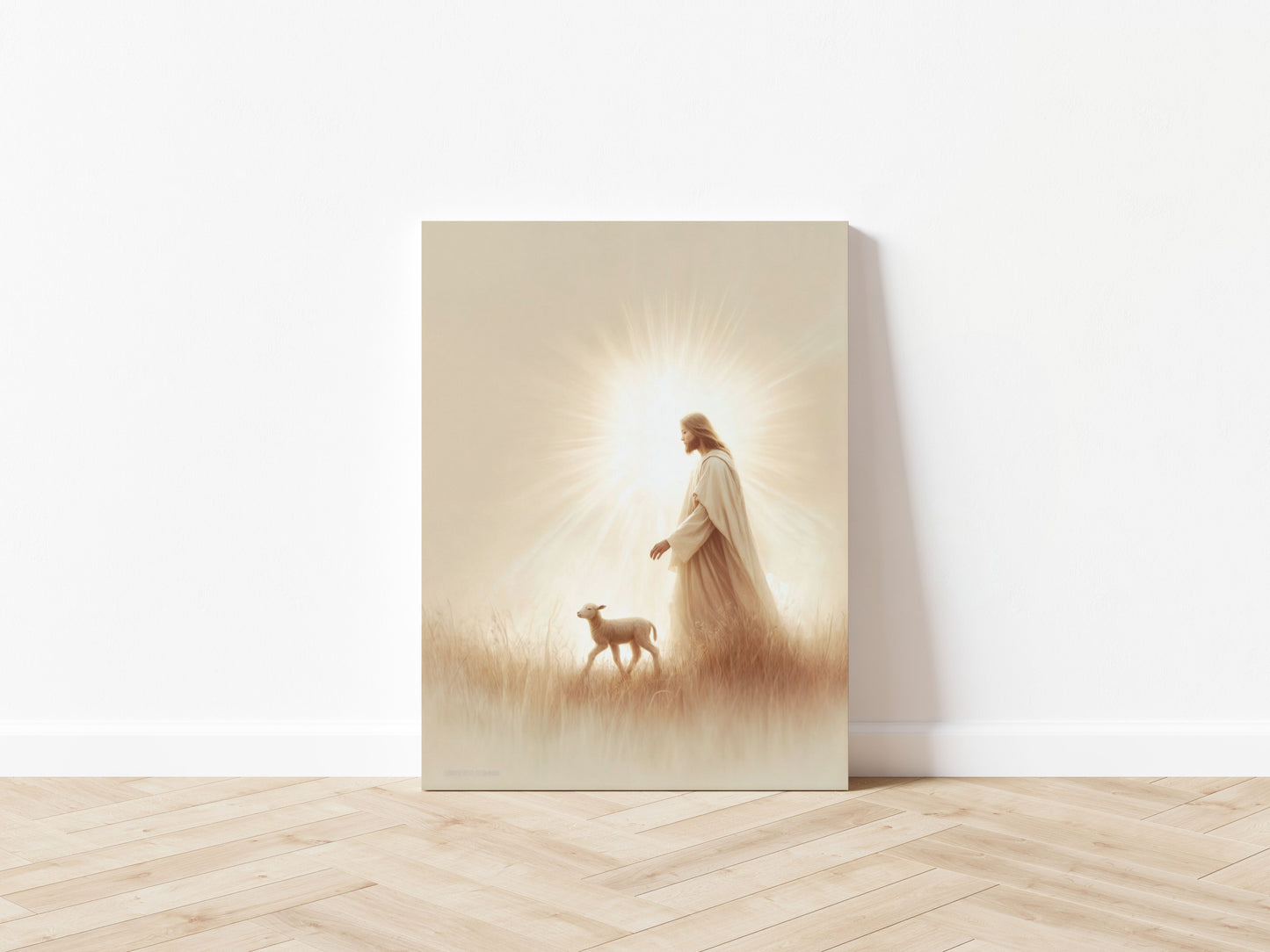 Jesus and the Lamb - Canvas