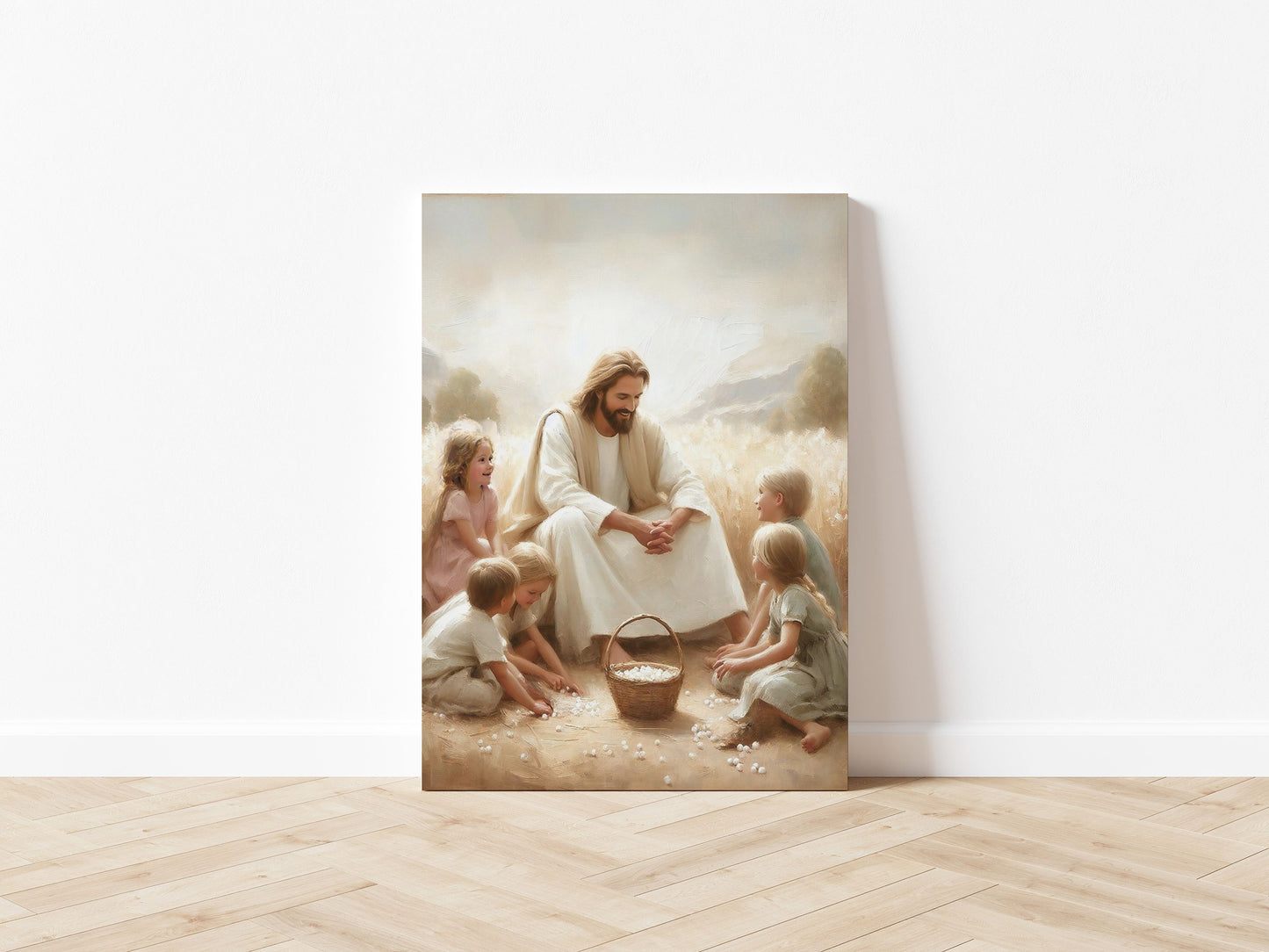 Jesus Teaching Children - Canvas