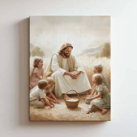 Jesus Teaching Children - Canvas