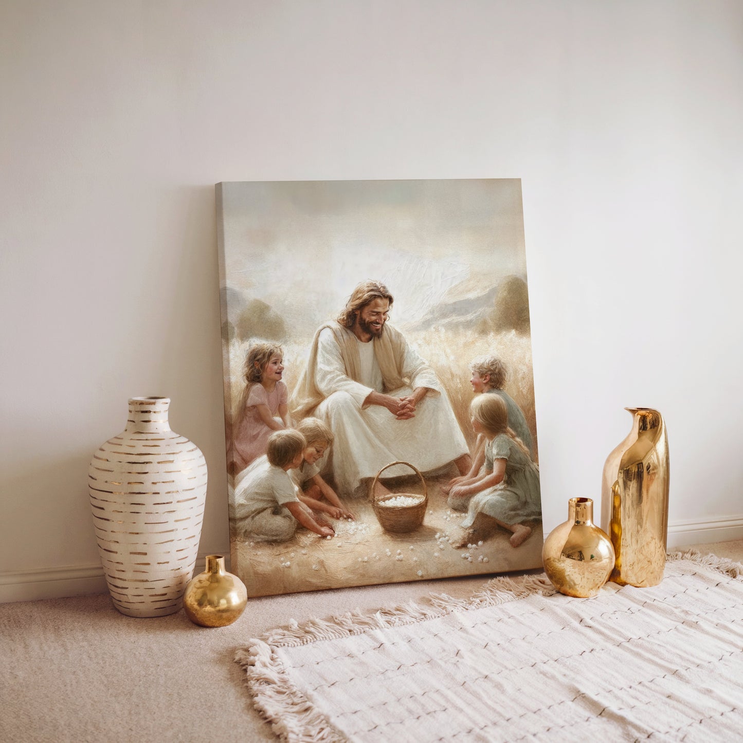 Jesus Teaching Children - Canvas