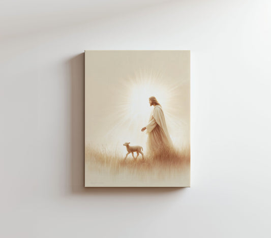Jesus and the Lamb - Canvas