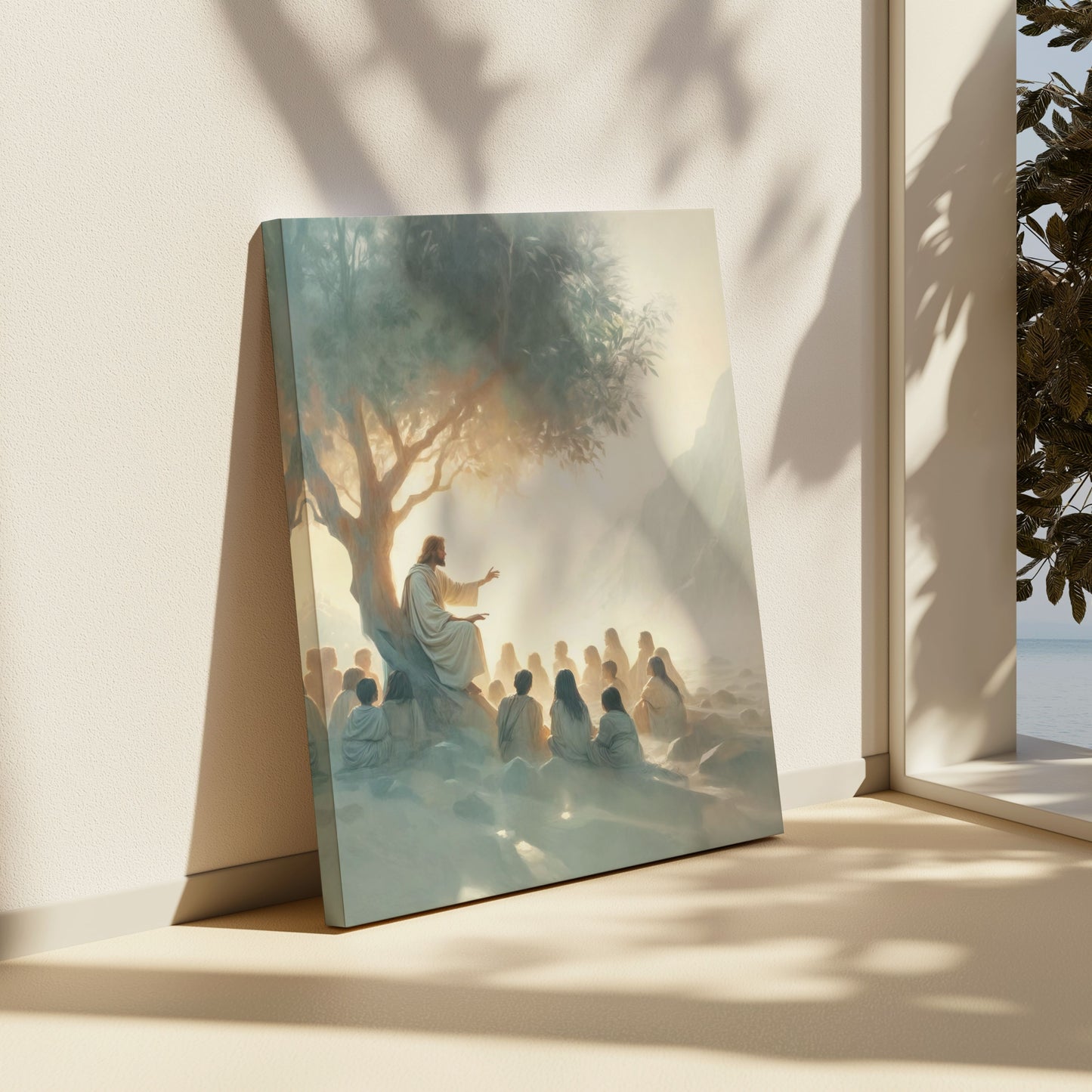 Jesus Teaching Kids - Canvas