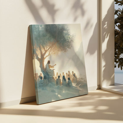 Jesus Teaching Kids - Canvas
