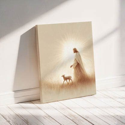 Jesus and the Lamb - Canvas