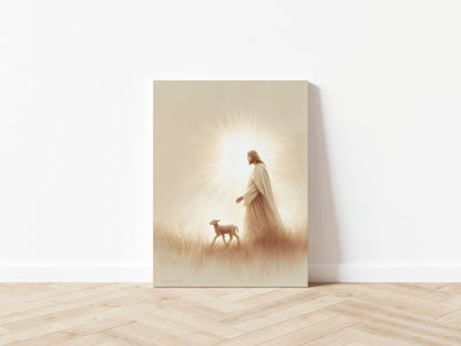 Jesus and the Lamb - Canvas